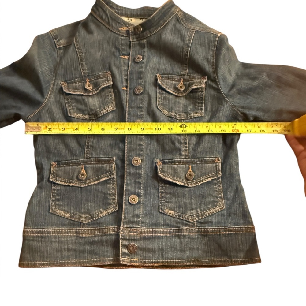 Gloria Vanderbilt Jean Jacket, Denim, Blue, Pockets, Button Down~Medium Petite - Picture 11 of 13